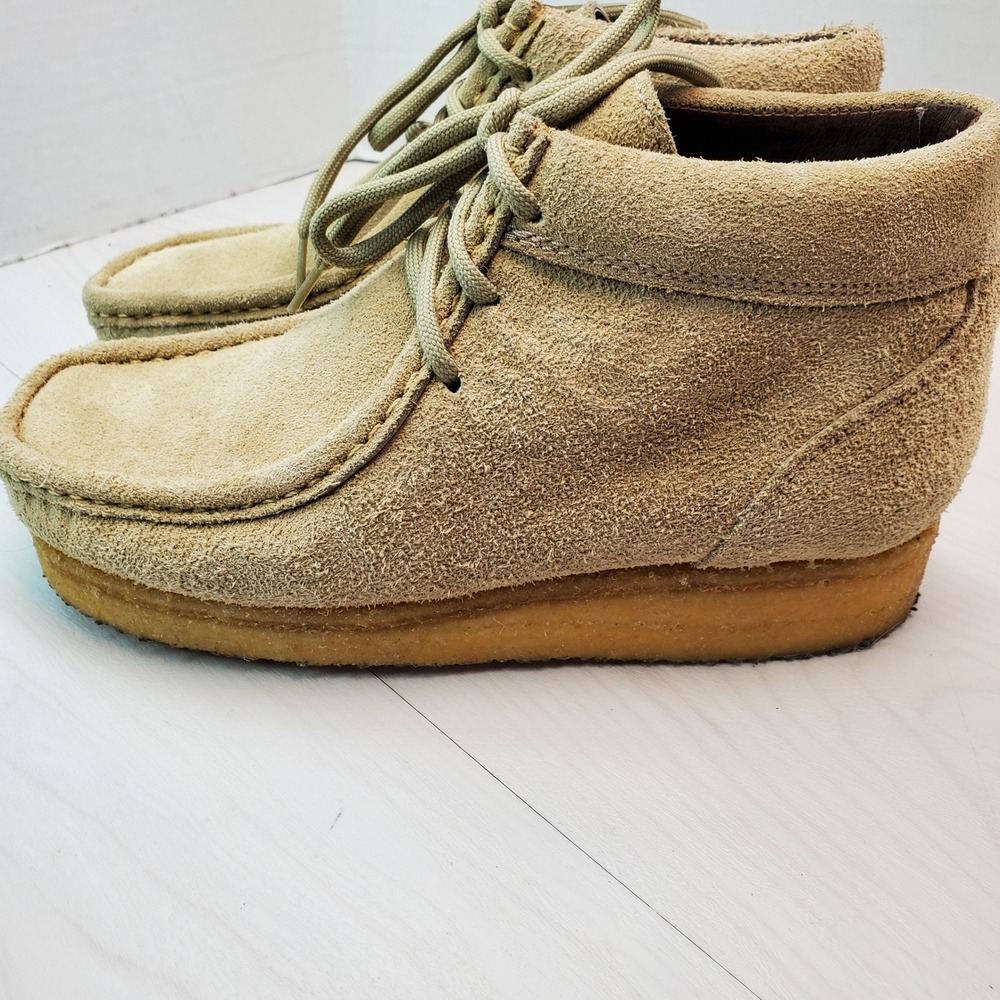 Chippewa Suede Leather Wallabee Boots Mens Tan 8 1/2 W Lace‎ Up Made in Mexico - Picture 2 of 15